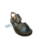 Sandali KEYS Donna Neri con Fibbia Dorata e Suola Platform