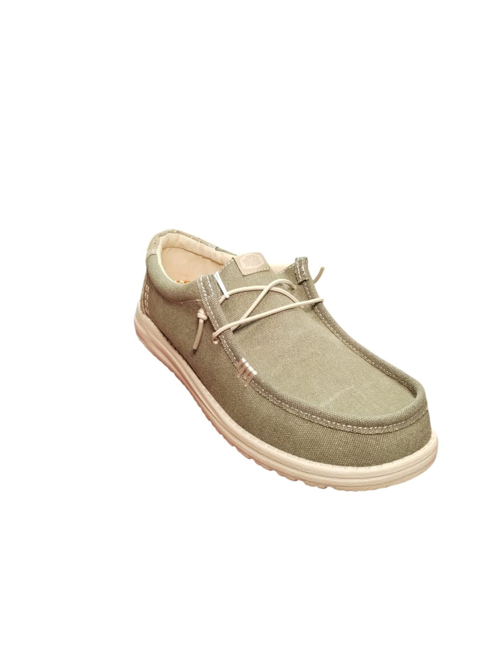 Mocassini Casual Uomo in Tela Verde Khaki Leggeri