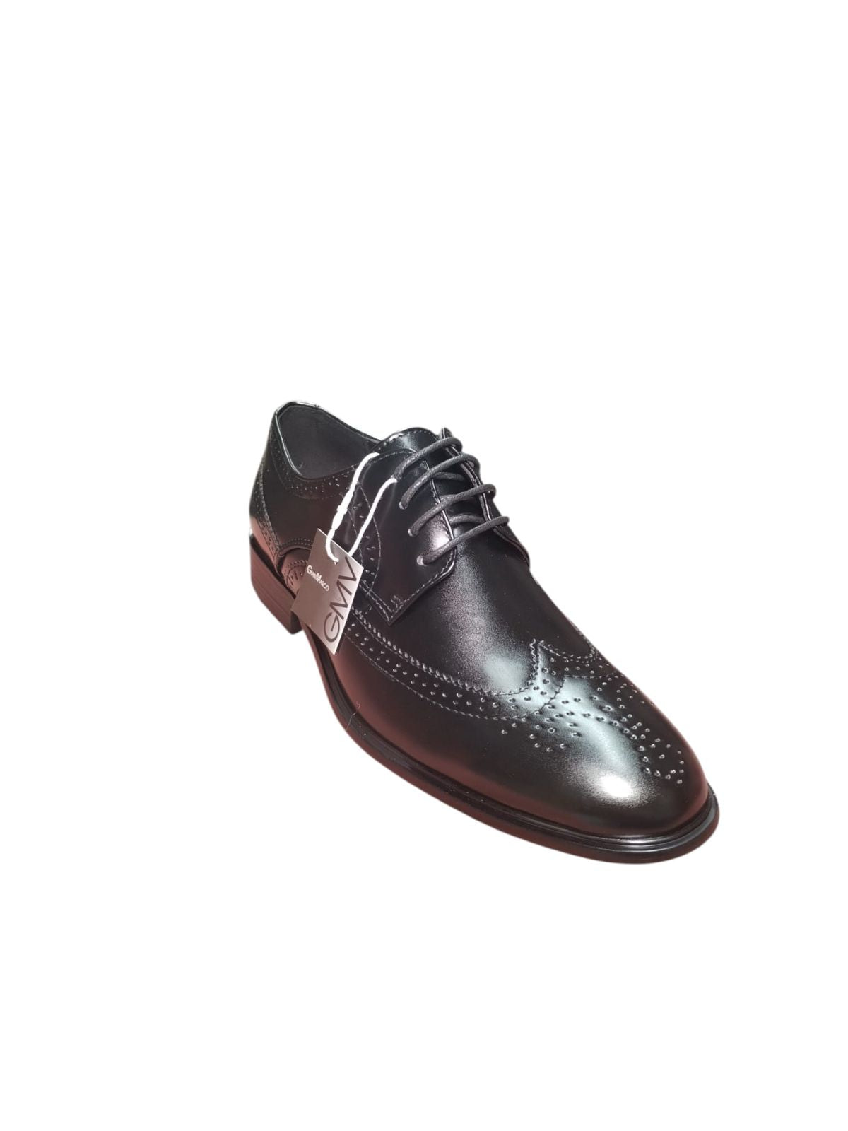 Scarpe Eleganti Uomo GianMarco Venturi Nere Brogue Stringate in Pelle