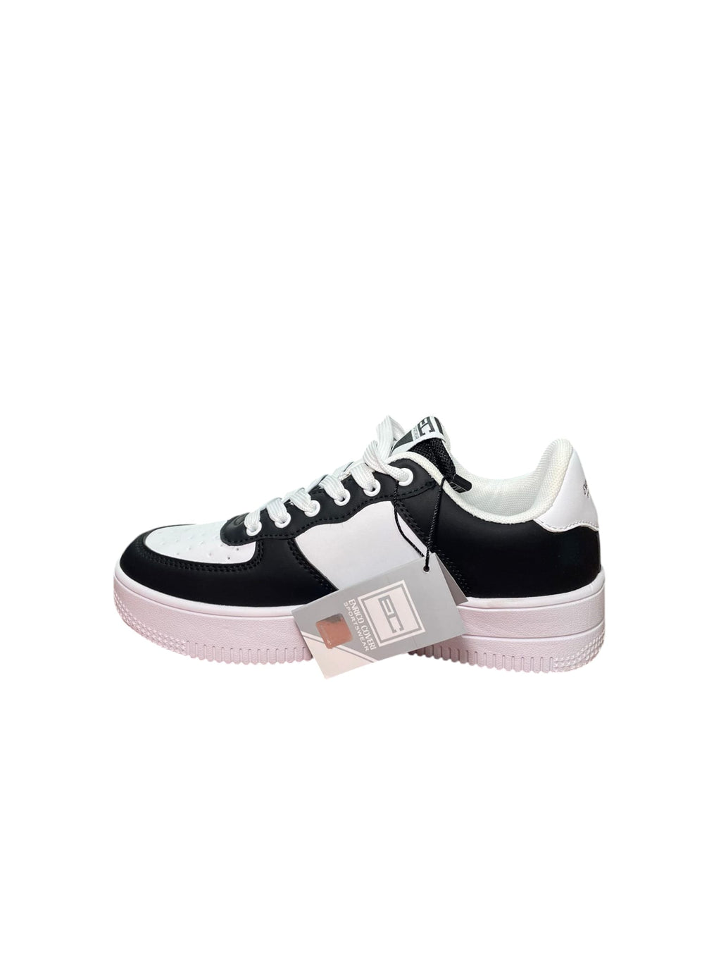 Sneakers Enrico Coveri Bicolore Bianche e Nere con Suola Alta