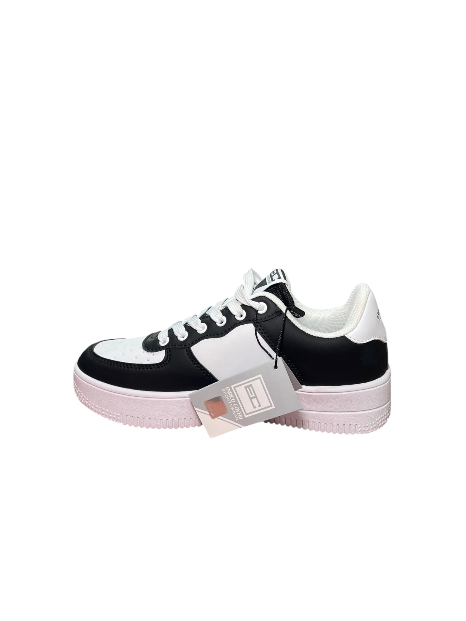 Sneakers Enrico Coveri Bicolore Bianche e Nere con Suola Alta