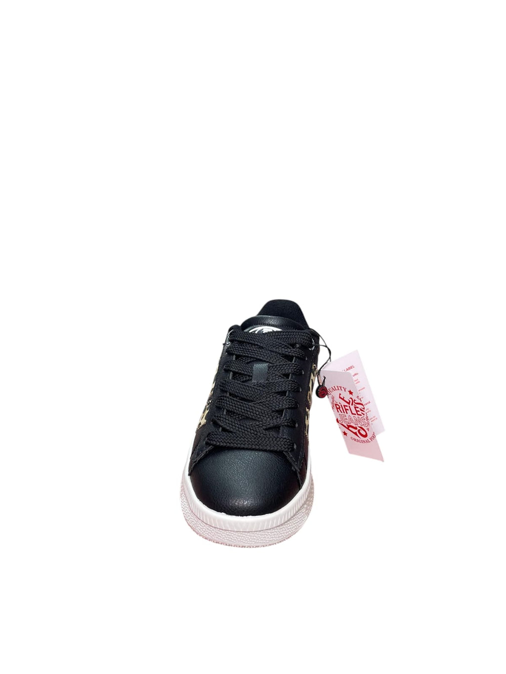 Sneakers Rifle Nere Donna con Dettagli Leopardati