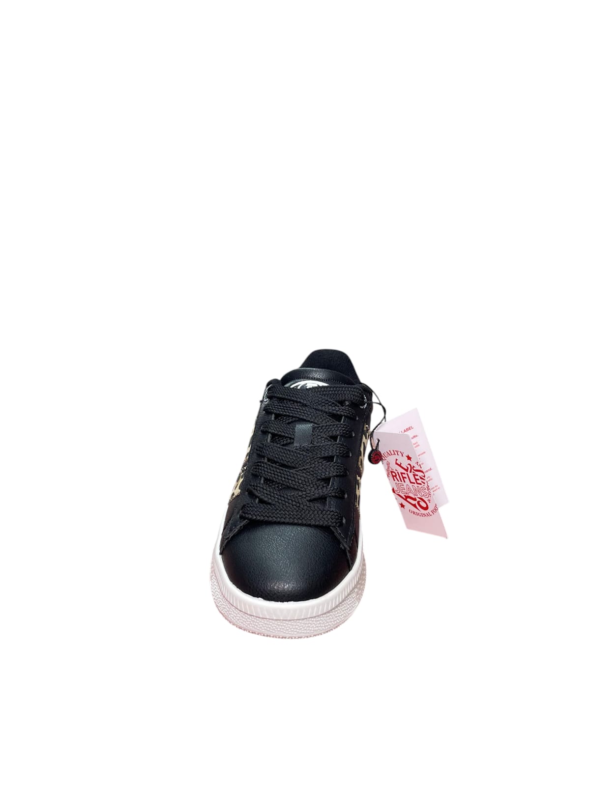 Sneakers Rifle Nere Donna con Dettagli Leopardati
