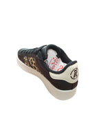Sneakers Rifle Donna Nere con Dettagli Leopardati