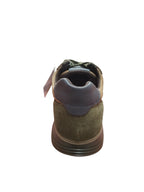 Sneakers made in italy e in vera pelle Uomo Casual in Suede Marrone e Verde Oliva