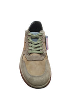 Sneakers made in italy e in vera pelle Uomo Casual in Suede Marrone e Verde Oliva