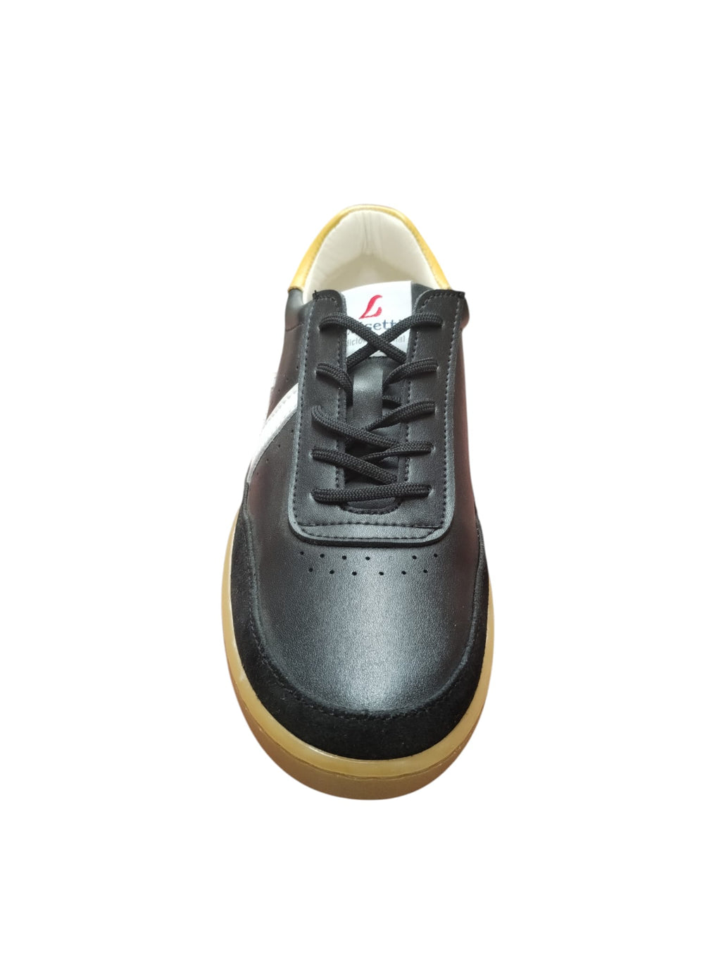Sneaker Luisetti in vera pelle Casual Bianche Uomo/Unisex con Dettaglio Nero