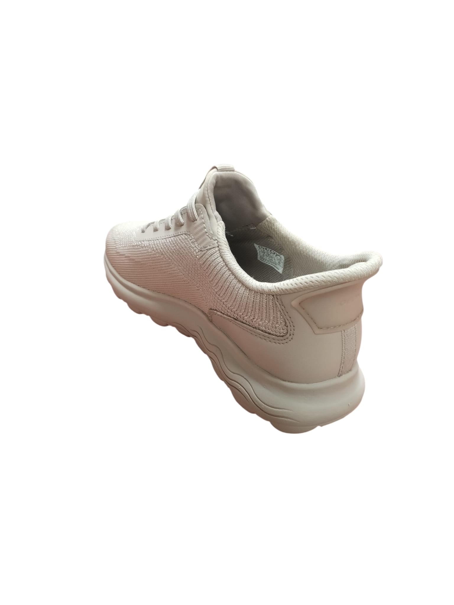 Geox Scarpe da Ginnastica Casual Beige in Mesh Traspirante