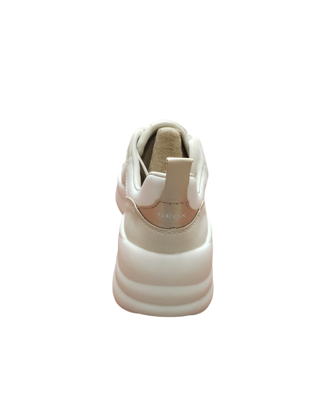 Sneakers Donna Geox Beige Traspiranti con Suola Alta