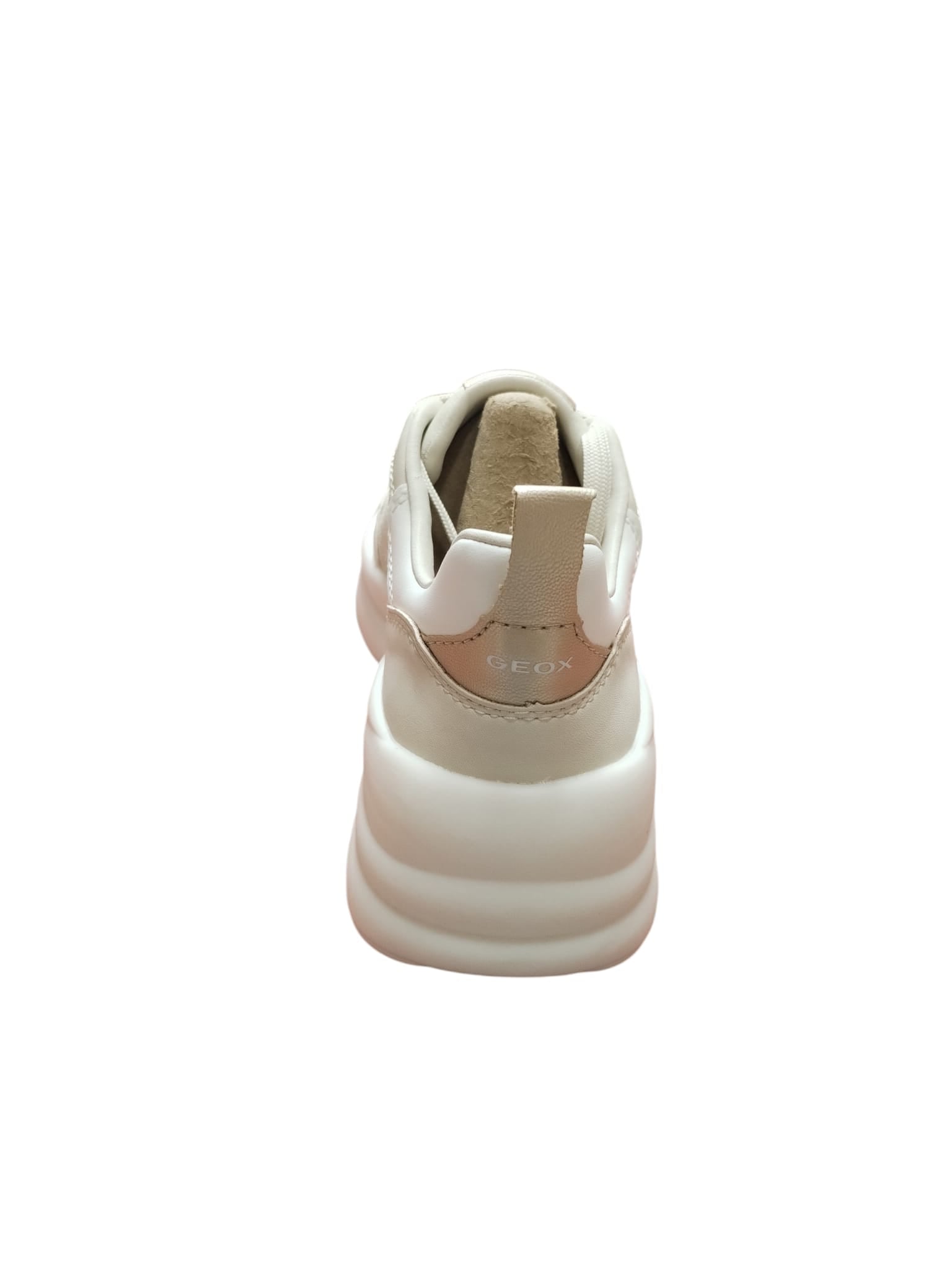 Sneakers Donna Geox Beige Traspiranti con Suola Alta