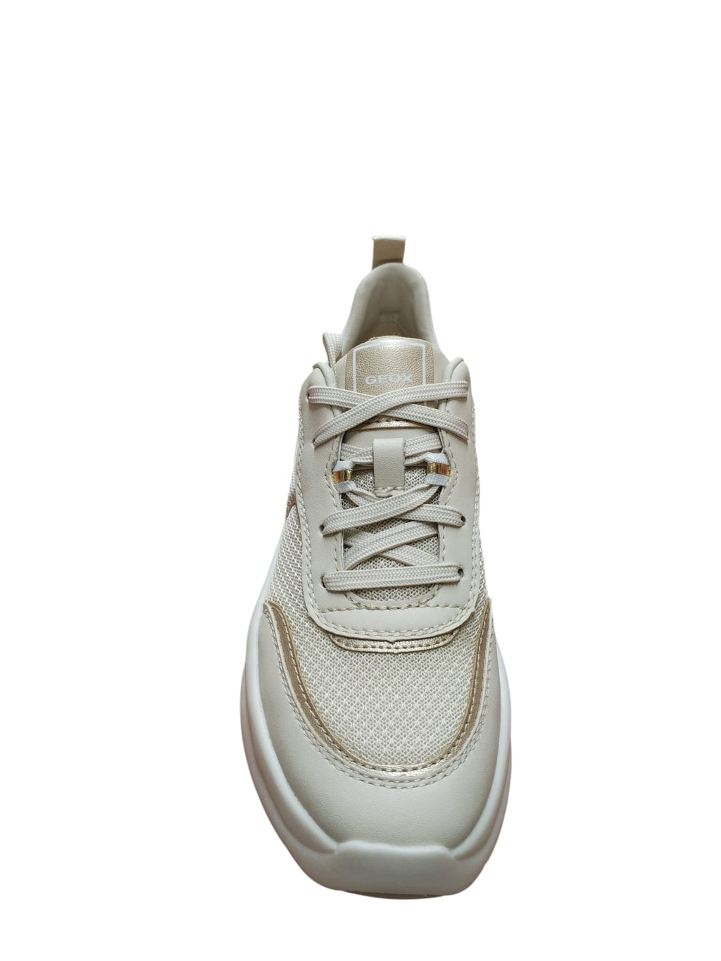 Sneakers Donna Geox Beige Traspiranti con Suola Alta