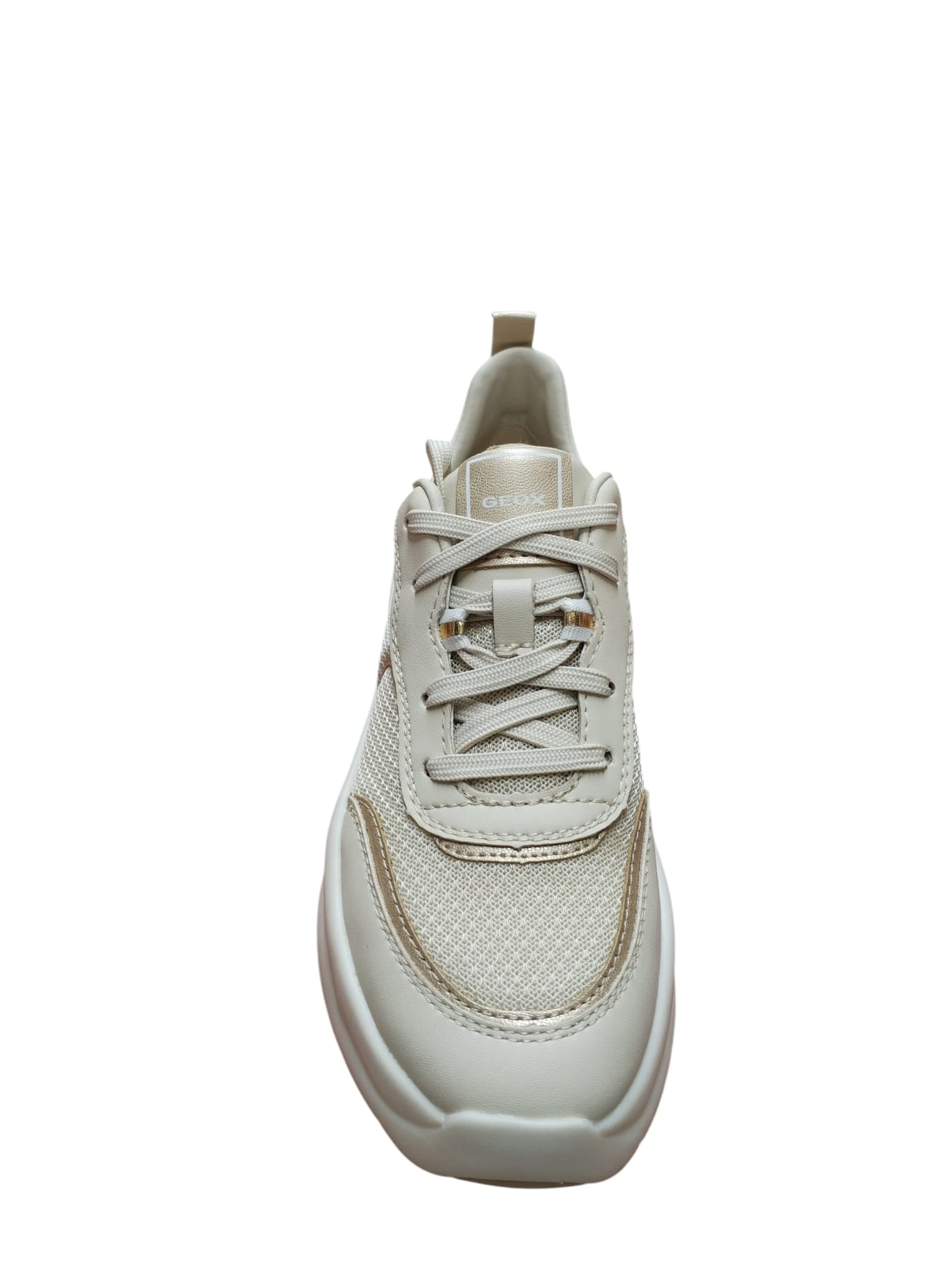 Sneakers Donna Geox Beige Traspiranti con Suola Alta