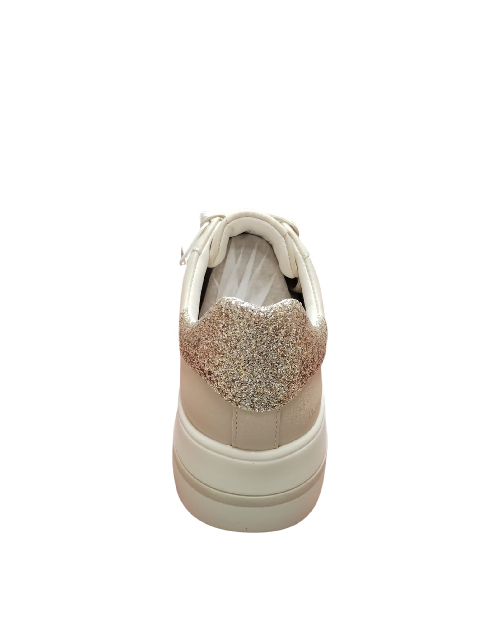 Sneakers Queen Helena Donna Beige Platform con Glitter e Stella