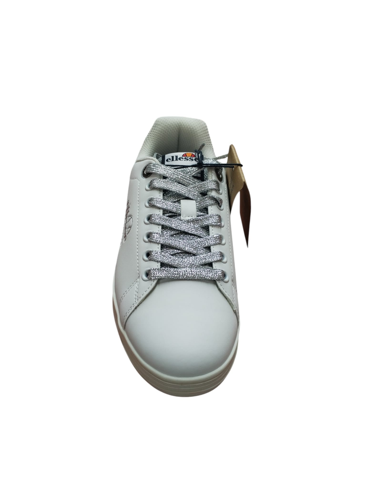 Ellesse Scarpe Donna Bianche Lacci Glitter Argento