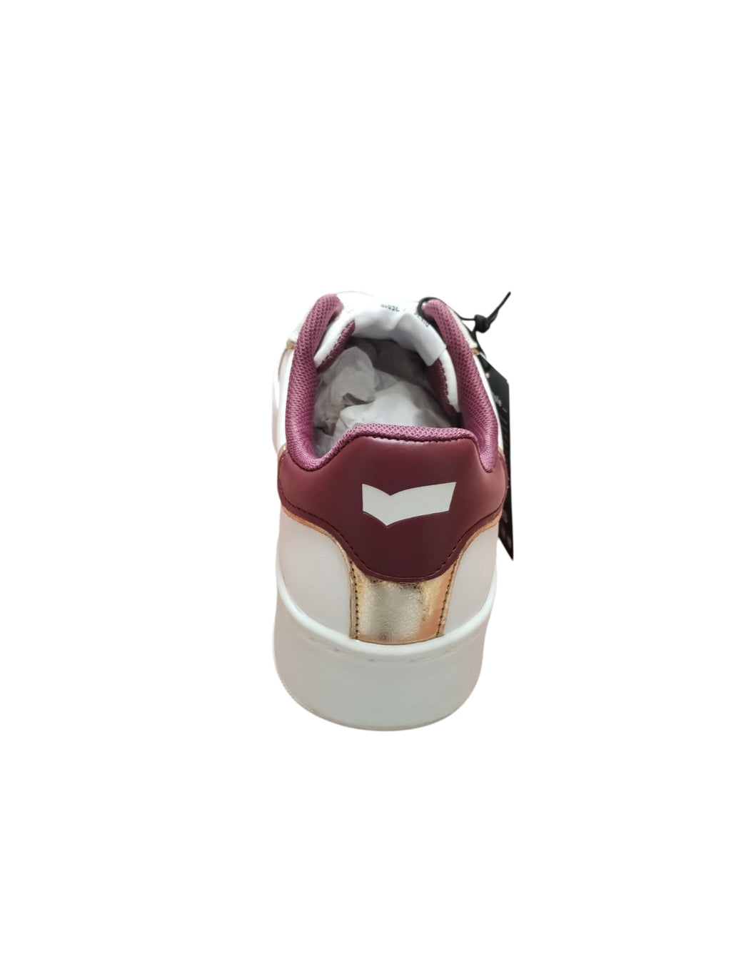Sneakers GAS Bianche Donna con Dettagli Bordeaux e Oro