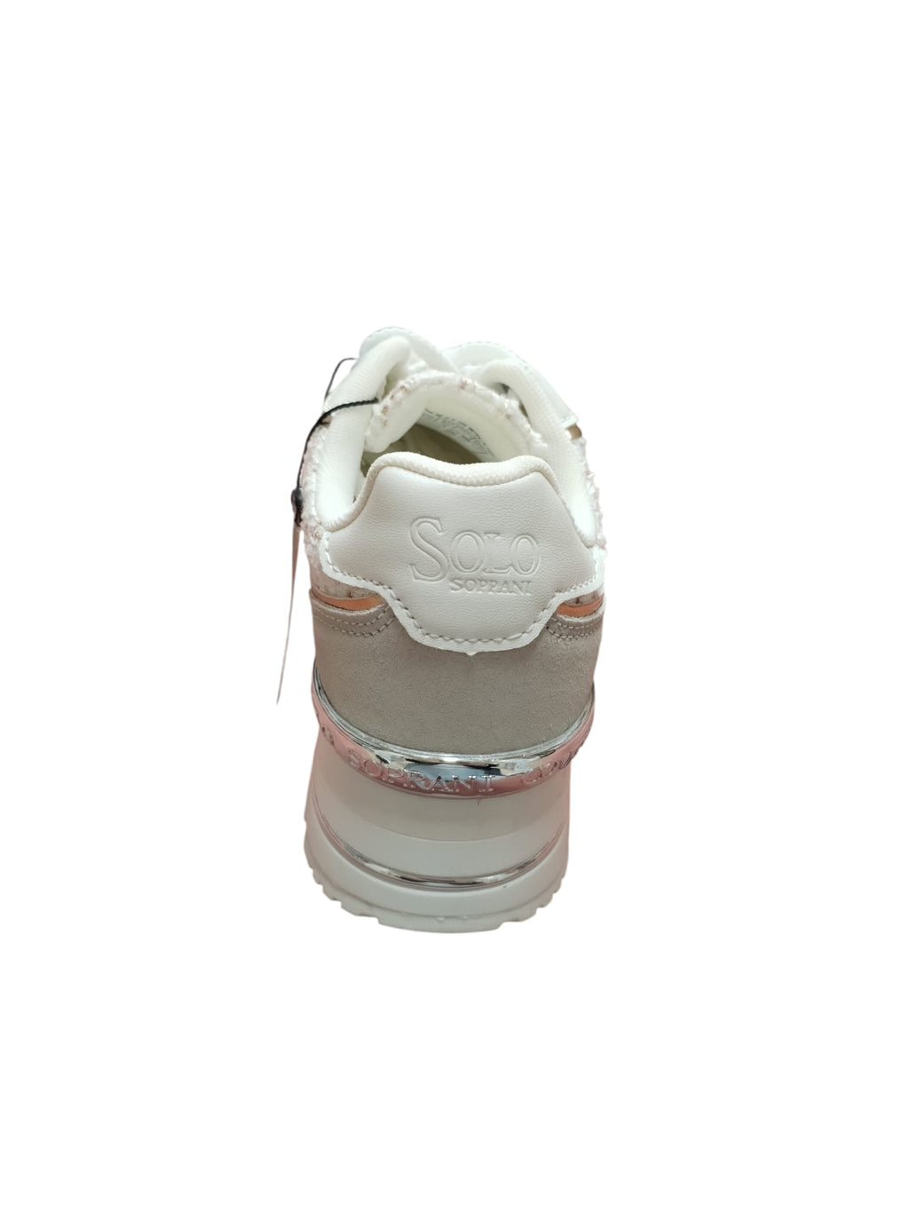 Soprani Sneakers Donna Eleganti Tweed Beige Oro