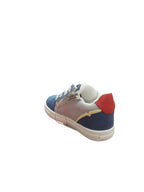 Sneaker Bambino Blu Grigio con Lacci Bianchi