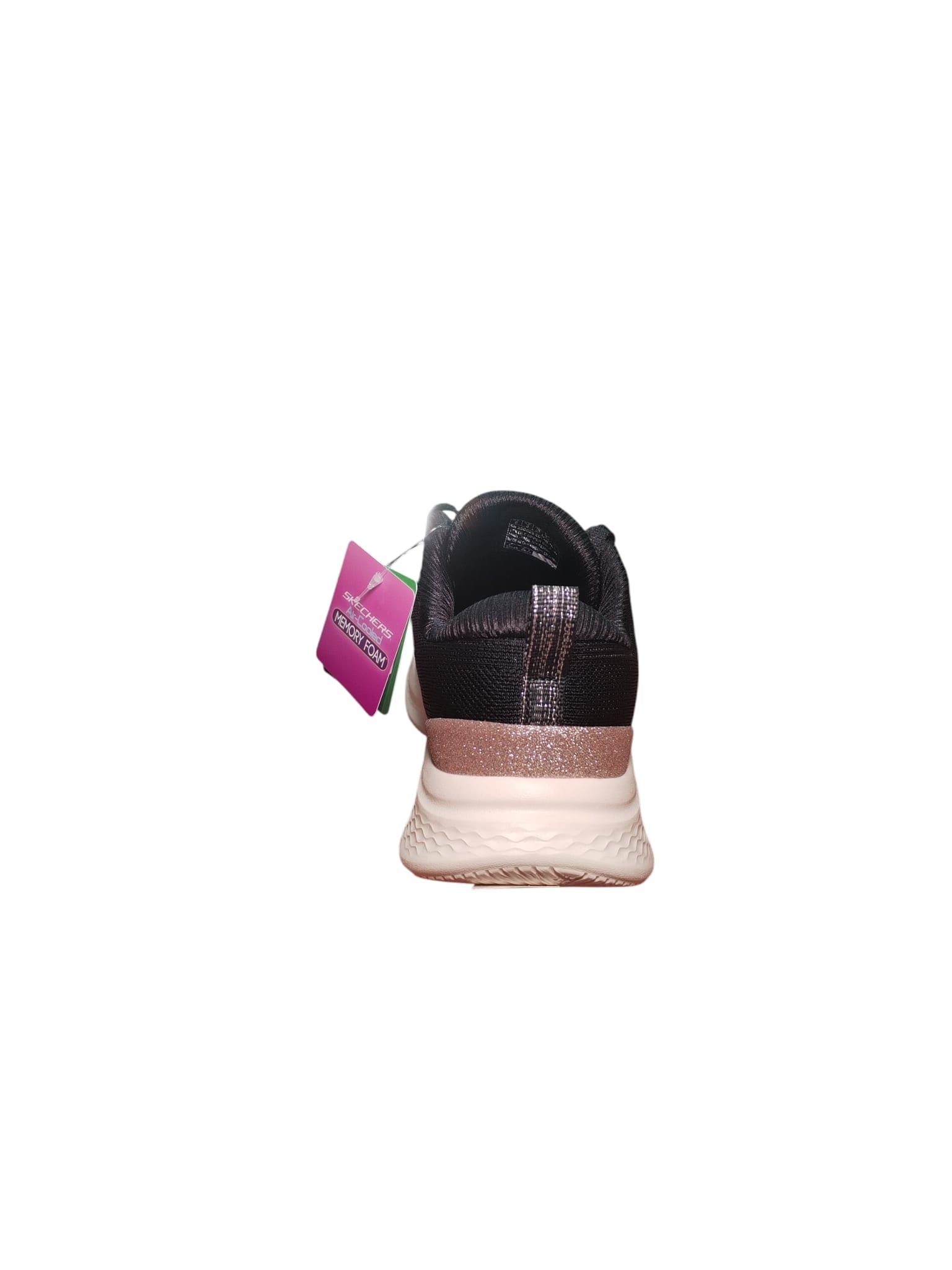Skechers Scarpe Sportive Donna Nere con Dettagli Rose Gold