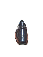 Mocassino Uomo GianMarco Venturi Elegante Blu Lucido con Fibbia Metallizzata