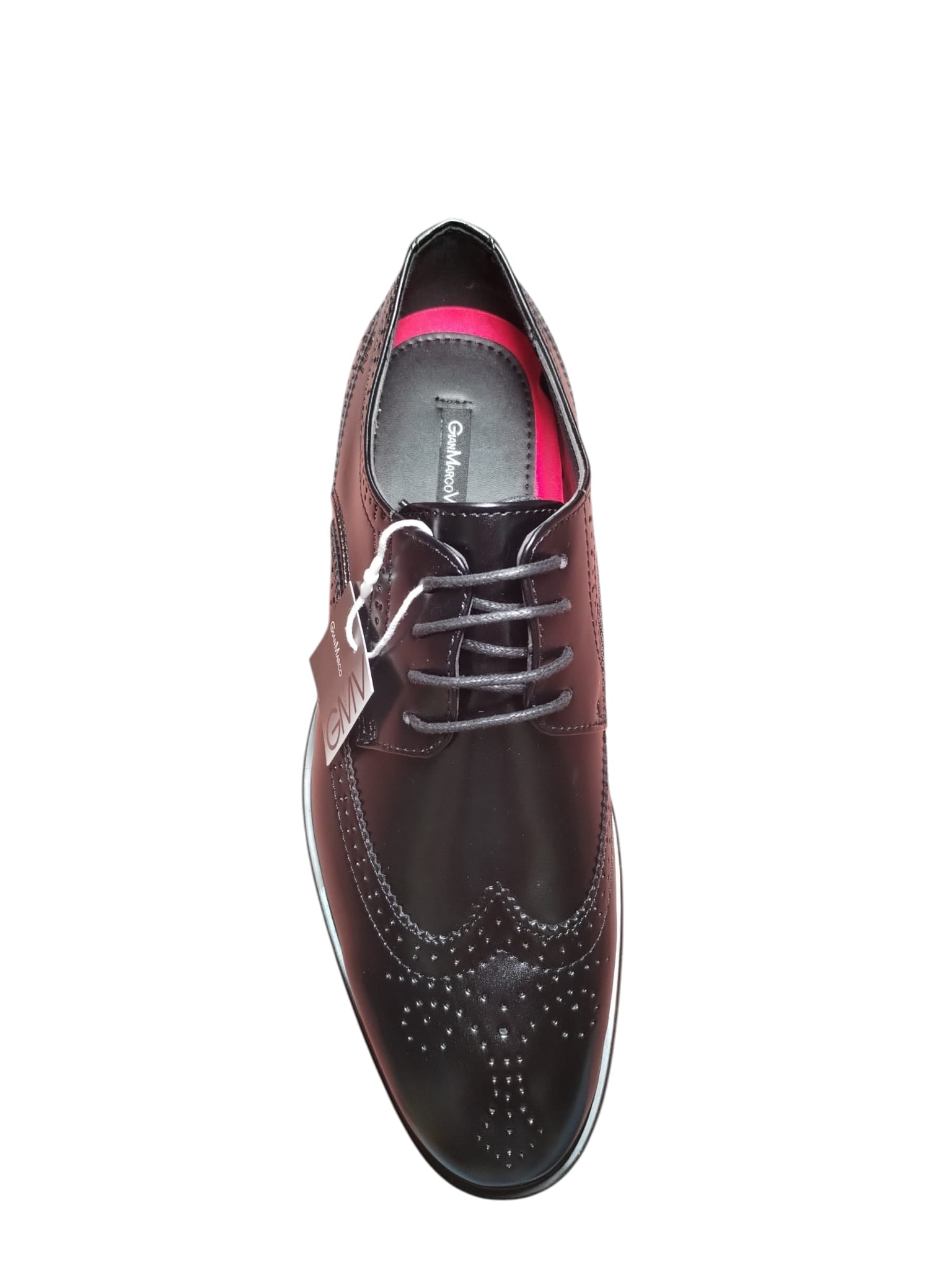 Scarpe Eleganti Uomo GianMarco Venturi Nere Brogue Stringate in Pelle
