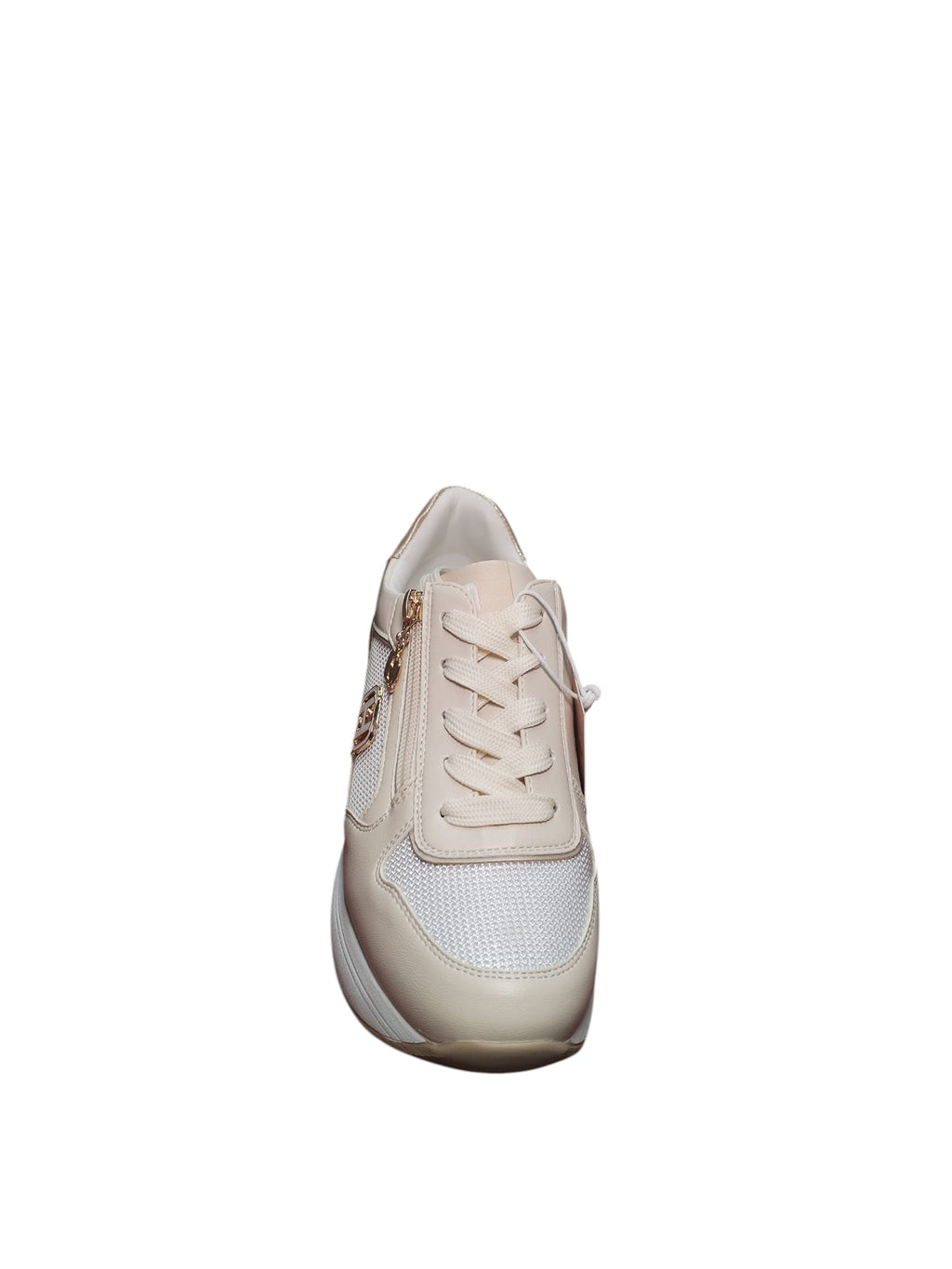 Sneakers Bianche Queen Helena Donna Platform con Zip Laterale