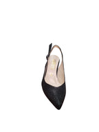 Décolleté ARRES Slingback Oro Glitter Punta Sfilata Tacco Medio