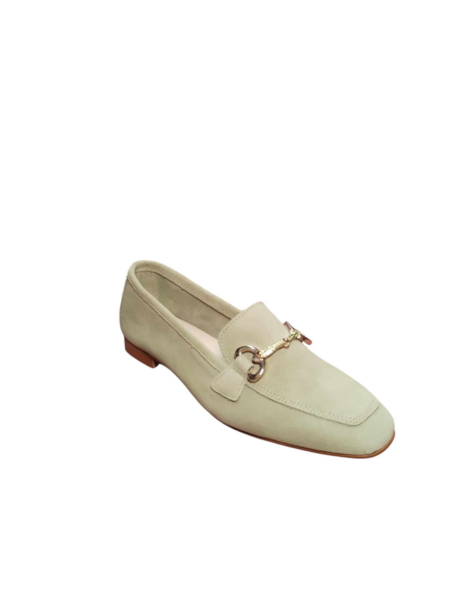 Mocassino Donna Elegante Beige Scamosciato con Morsetto
