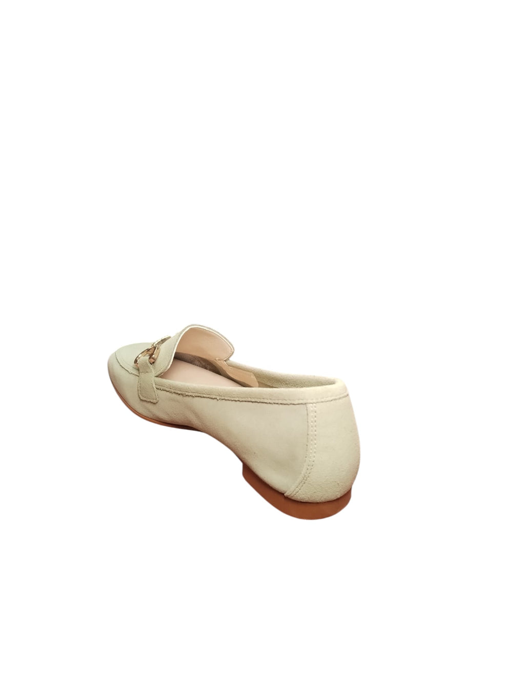 Mocassino Donna Elegante Beige Scamosciato con Morsetto