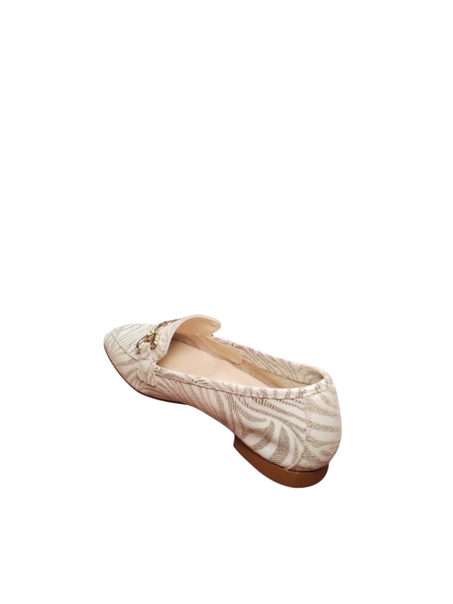 Mocassino Donna Elegante Beige Scamosciato con Morsetto