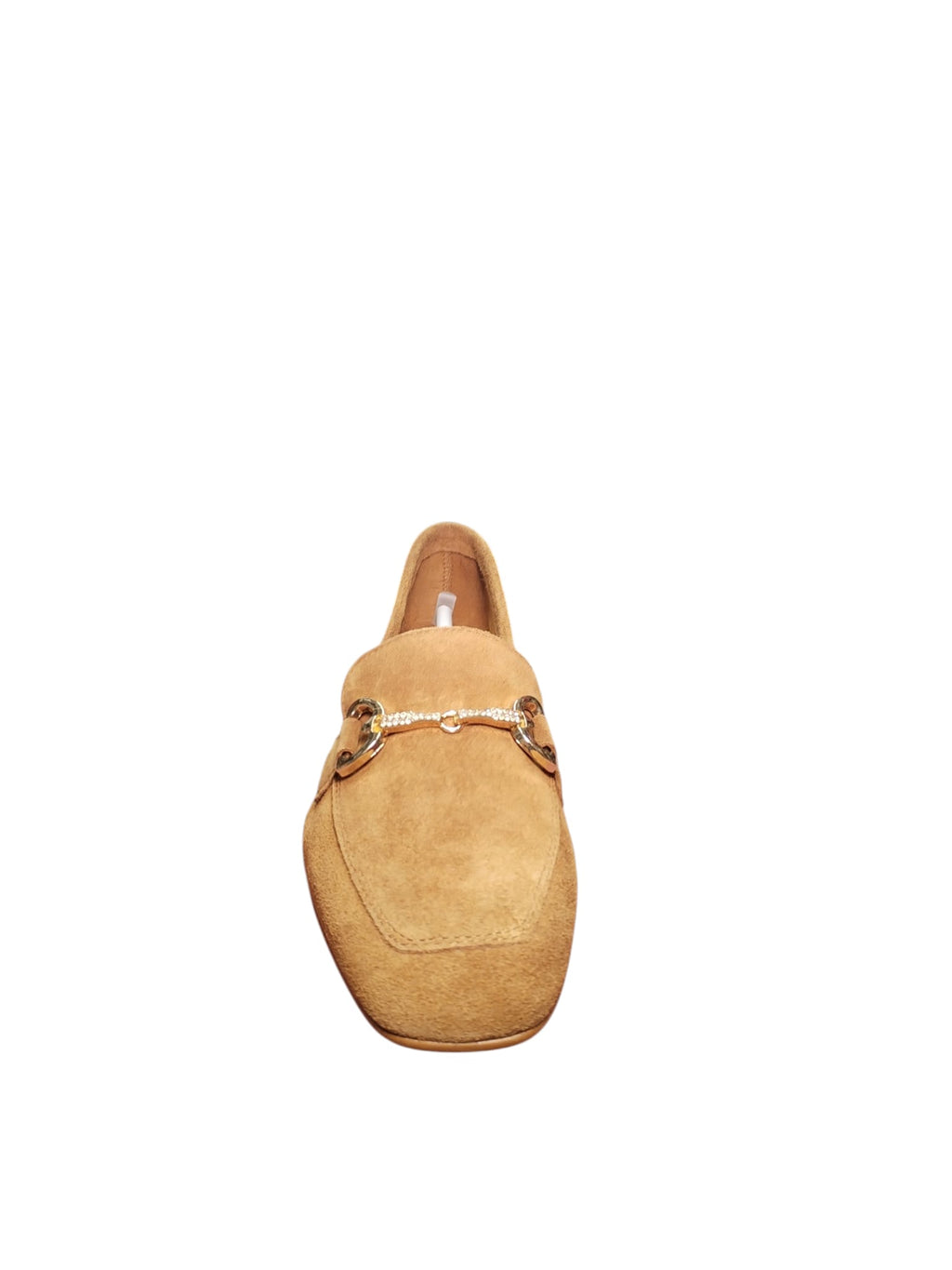 Mocassino Donna Elegante Beige Scamosciato con Morsetto