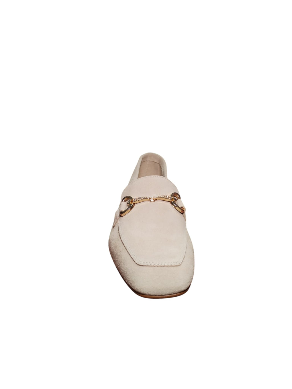 Mocassino Donna Elegante Beige Scamosciato con Morsetto