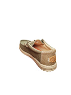 Mocassini Casual Hey dude Uomo in Tela Verde Khaki Leggeri