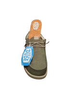 Mocassini Casual Hey dude Uomo in Tela Verde Khaki Leggeri