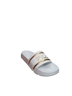 Fila Ciabatte Slide Nere con Logo Argento Uomo/Donna