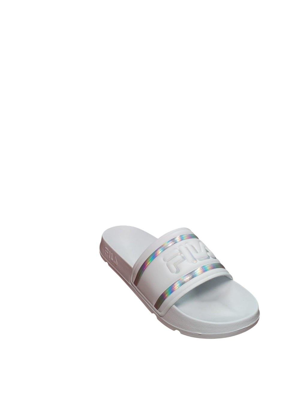 Fila Ciabatte Slide Nere con Logo Argento Uomo/Donna