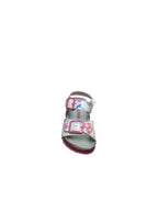 Sandali Asso Bambina Bianchi con Dinosauri e Fiori Rosa
