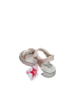 Sandali Asso Bambina Vera Pelle con Fiocco Glitterato Rosa