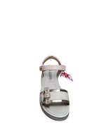 Sandali Asso Bambina Vera Pelle con Fiocco Glitterato Rosa