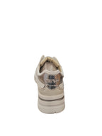 Sneakers Donna Beige Eleganti con Dettagli Metallici