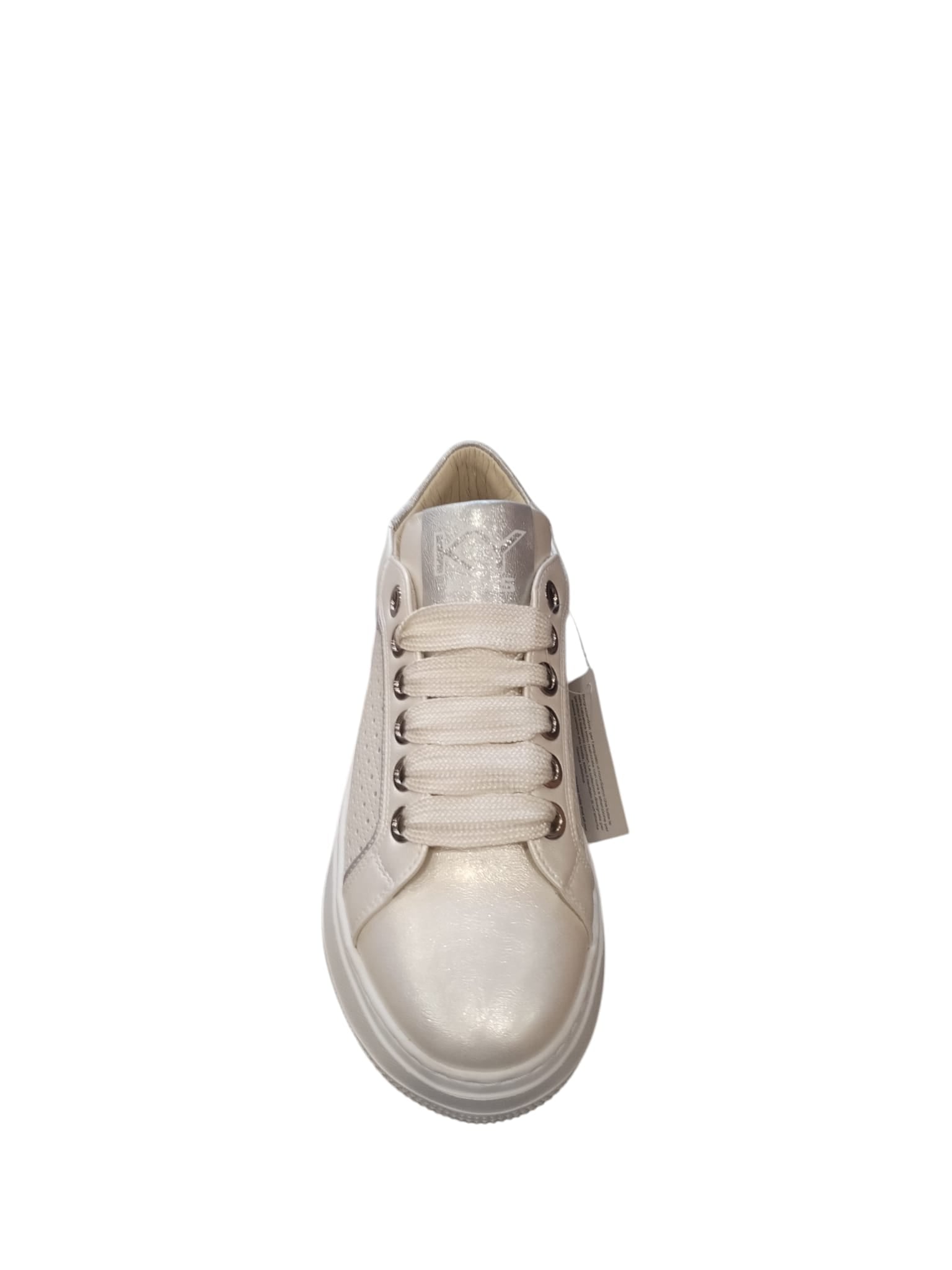 Sneakers KEYS Donna Platform Effetto Perla Beige Eleganti
