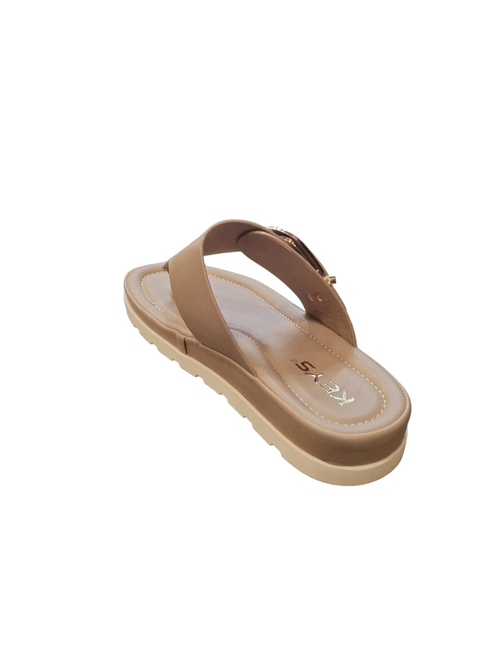 Sandalo Infradito KEYS Donna Beige con Fibbia Decorativa