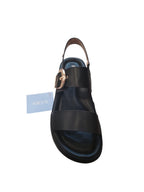 Sandali KEYS Donna Neri con Fibbia Dorata e Suola Platform