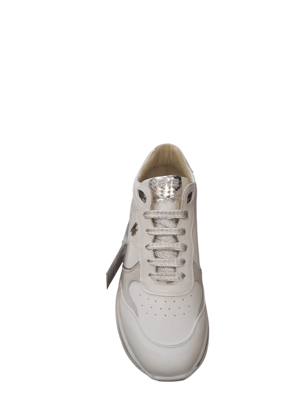 Sneakers Donna Beige Eleganti con Dettagli Metallici