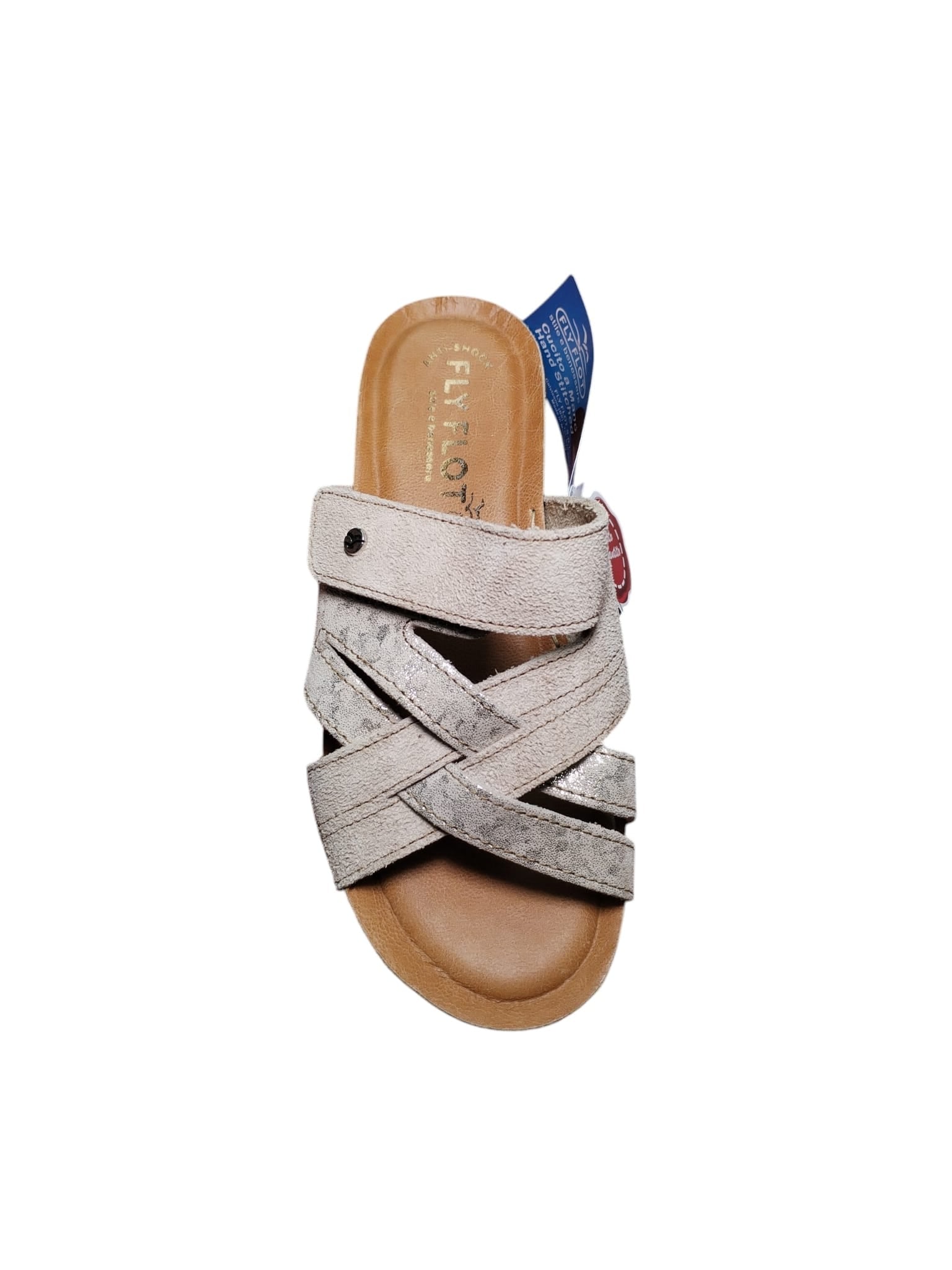 Sandali Donna Fly Flot Comfort Regolabili Beige Glitter