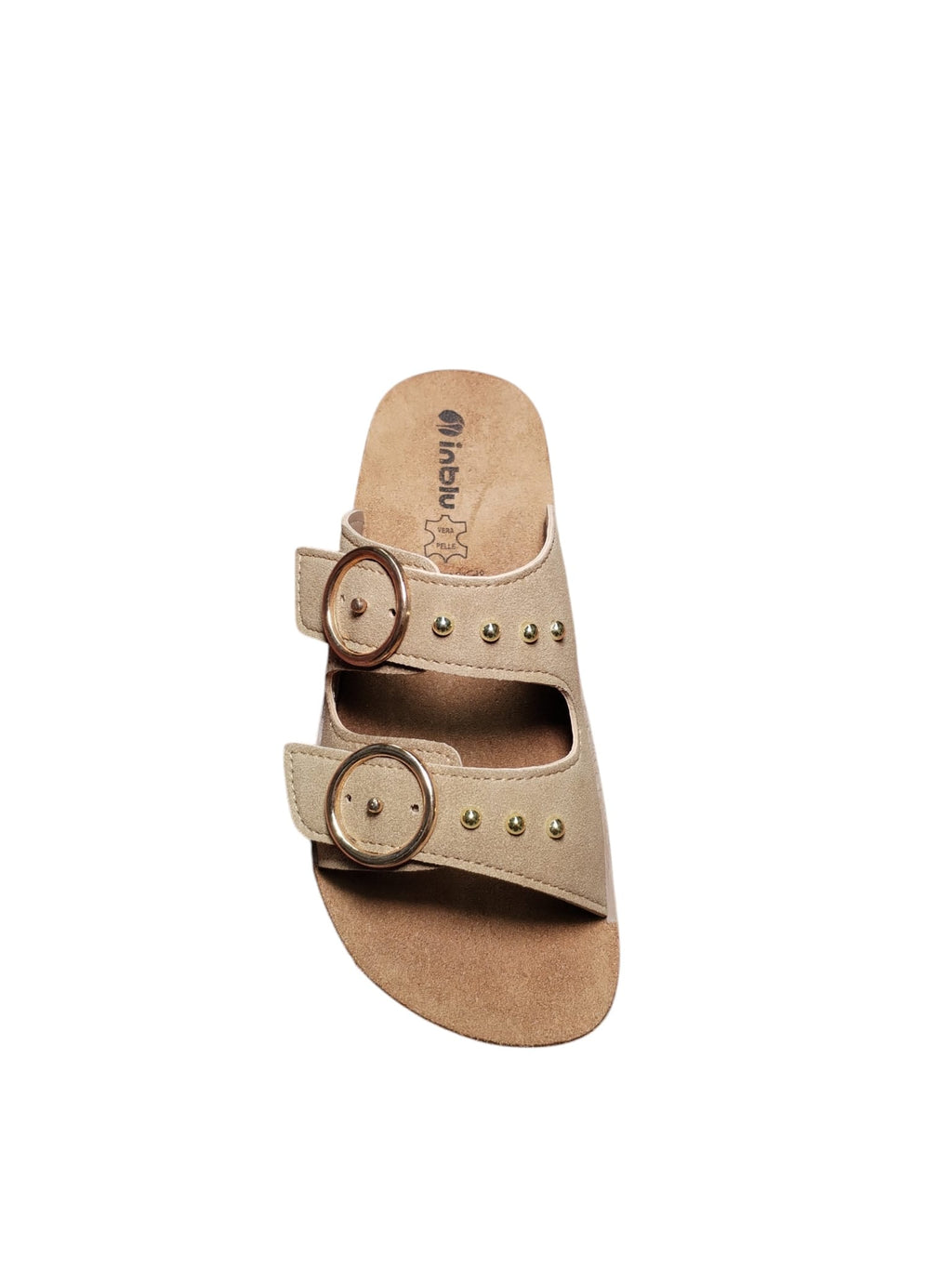 Sandali Donna Inblu Beige con Doppia Fibbia Dorata