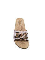 Ciabatte Tiglio Donna Rosa con Catena Dorata. Vera pelle.