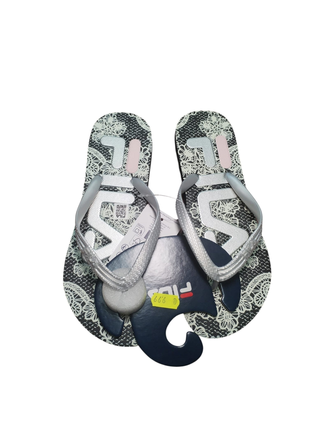 Fila Infradito Donna Fantasia B/N con Cinghie Argento