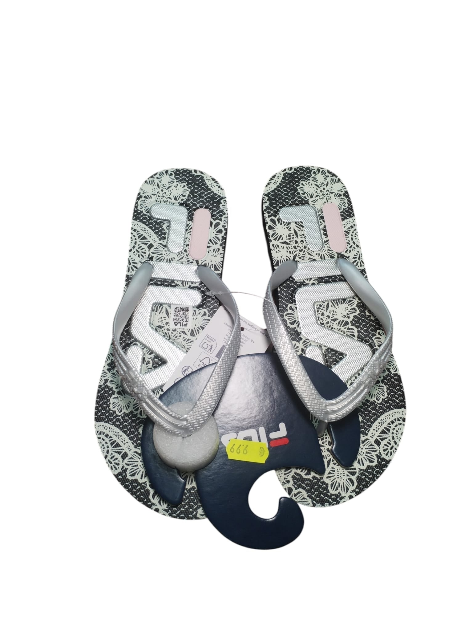 Fila Infradito Donna Fantasia B/N con Cinghie Argento