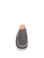 Mocassini Uomo in Pelle Scamosciata Grigia Made in Italy
