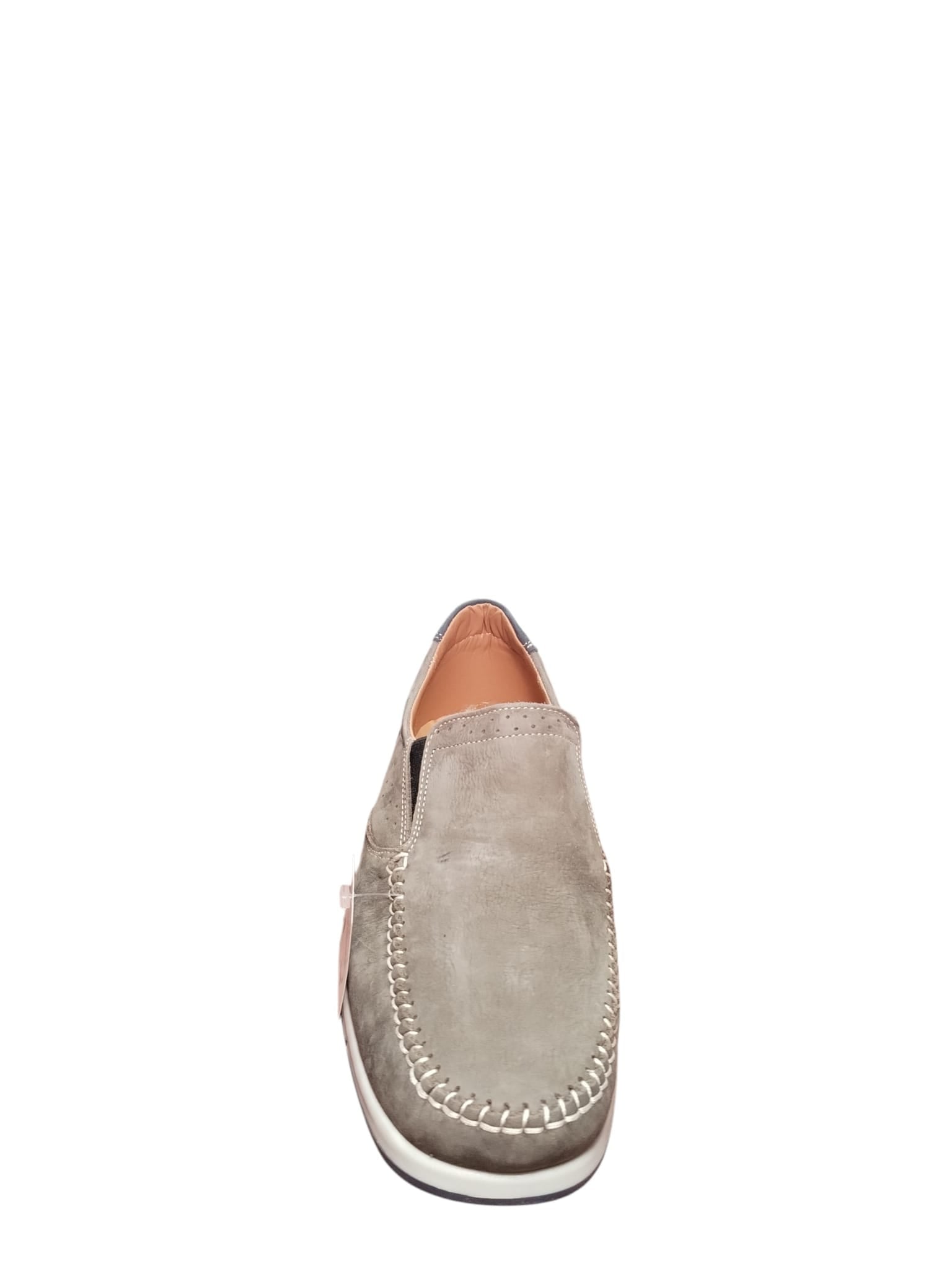 Mocassini Uomo in Pelle Scamosciata Grigia Made in Italy